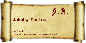 Jakoby Marina névjegykártya